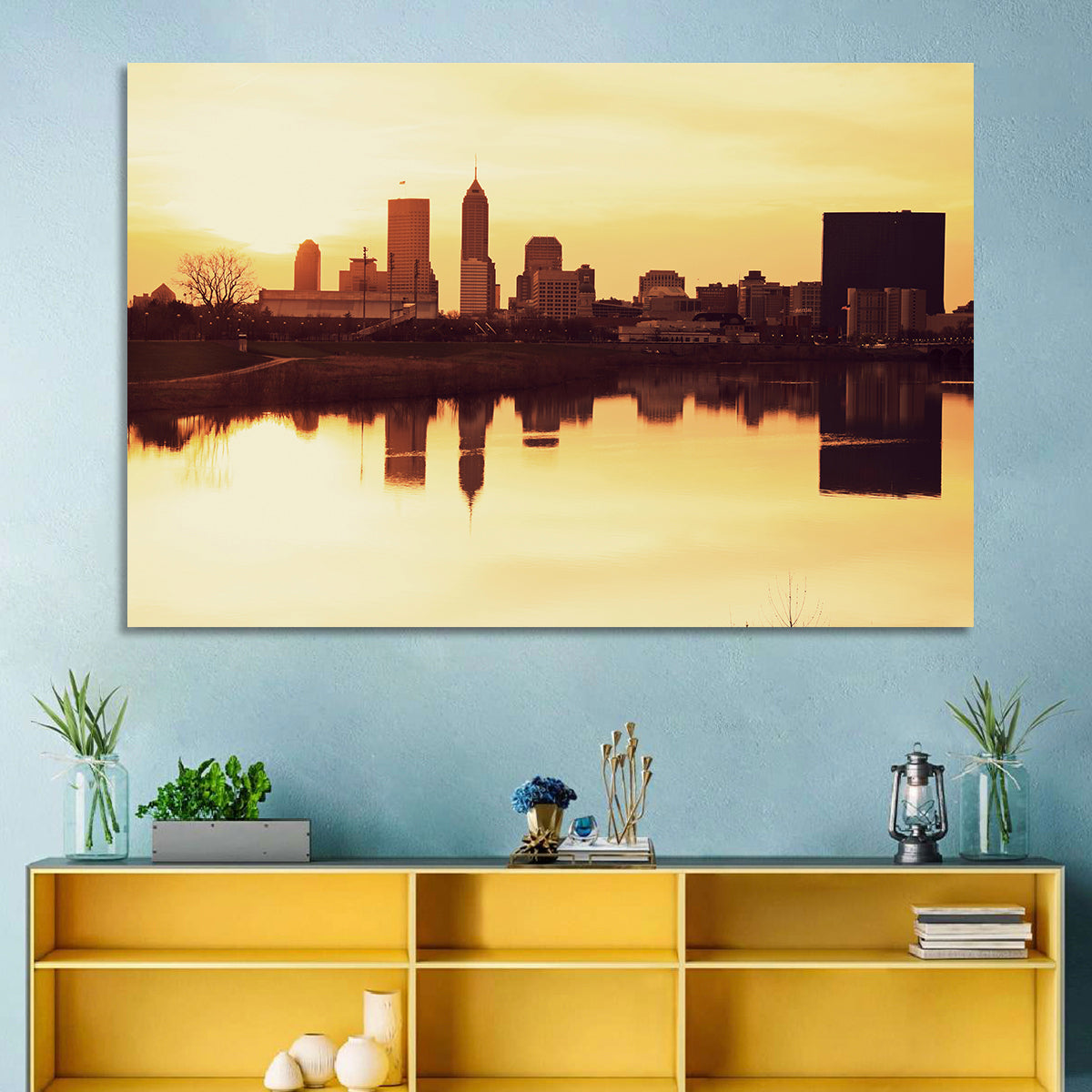 Indianapolis Golden Hour Skyline Wall Art