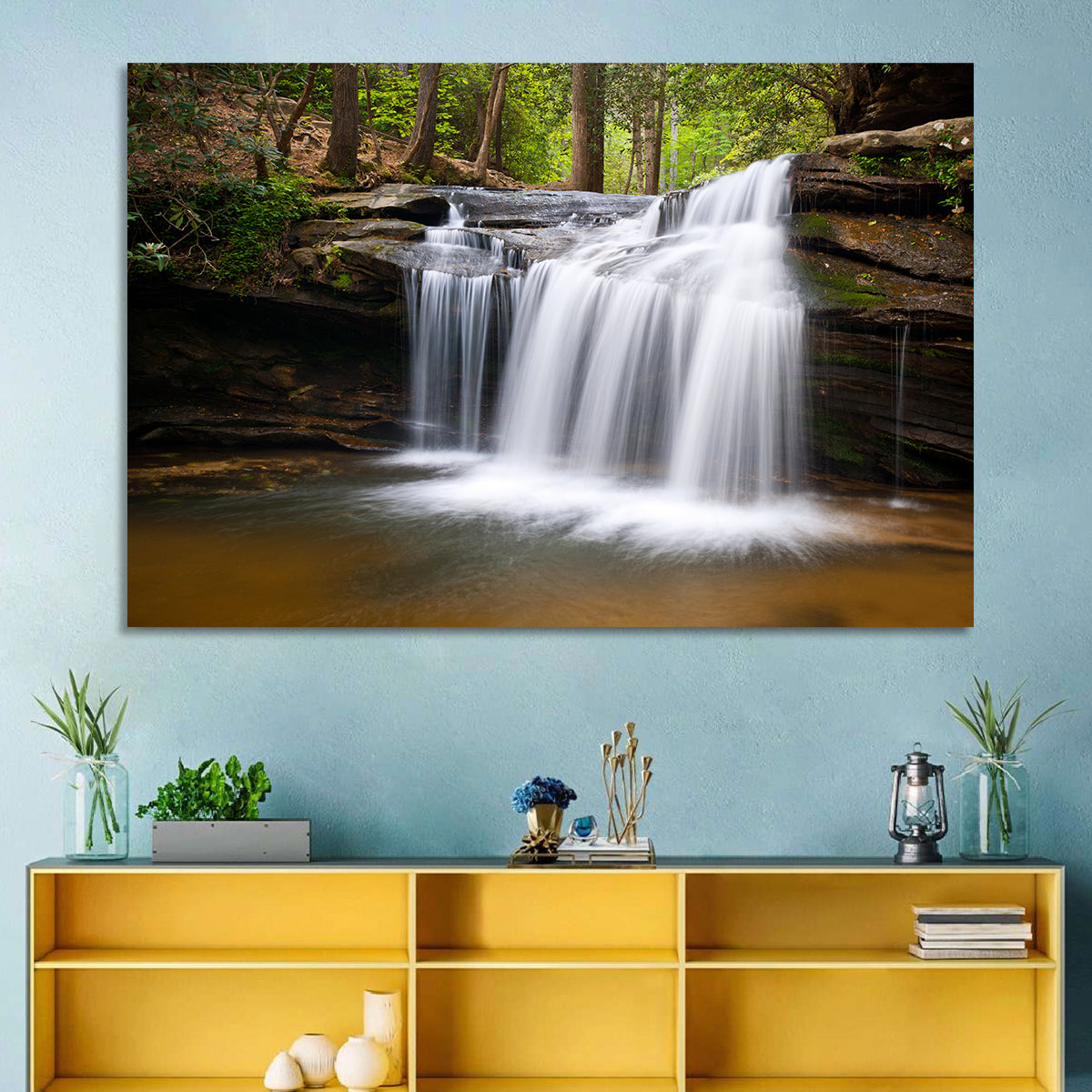 Table Rock State Park Waterfall Wall Art in a room, landscape