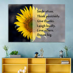 Sunflower Smile Typography Wall Art