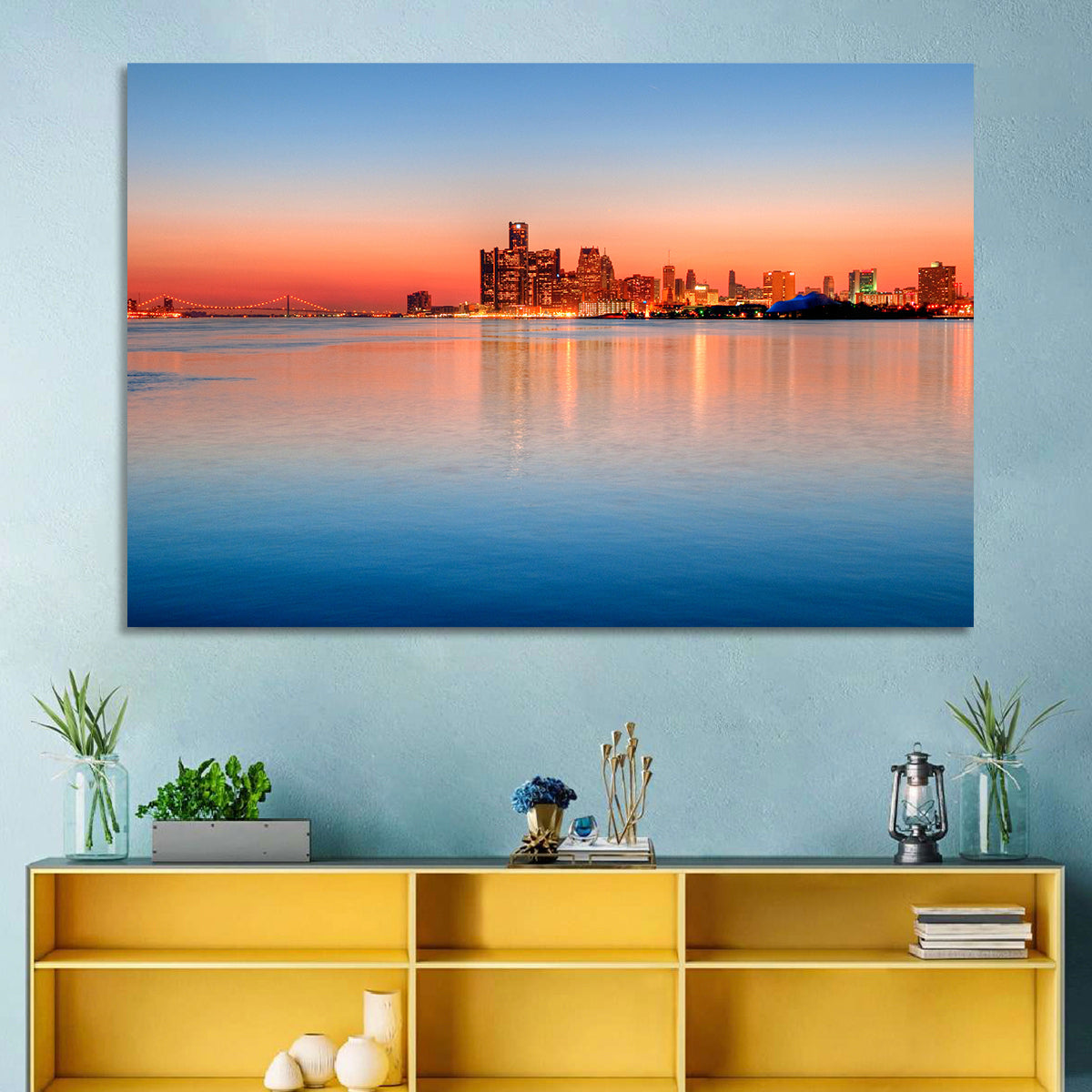 Detroit Golden Hour Skyline Wall Art