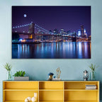 Brooklyn Bridge Moonlit Reflections Wall Art