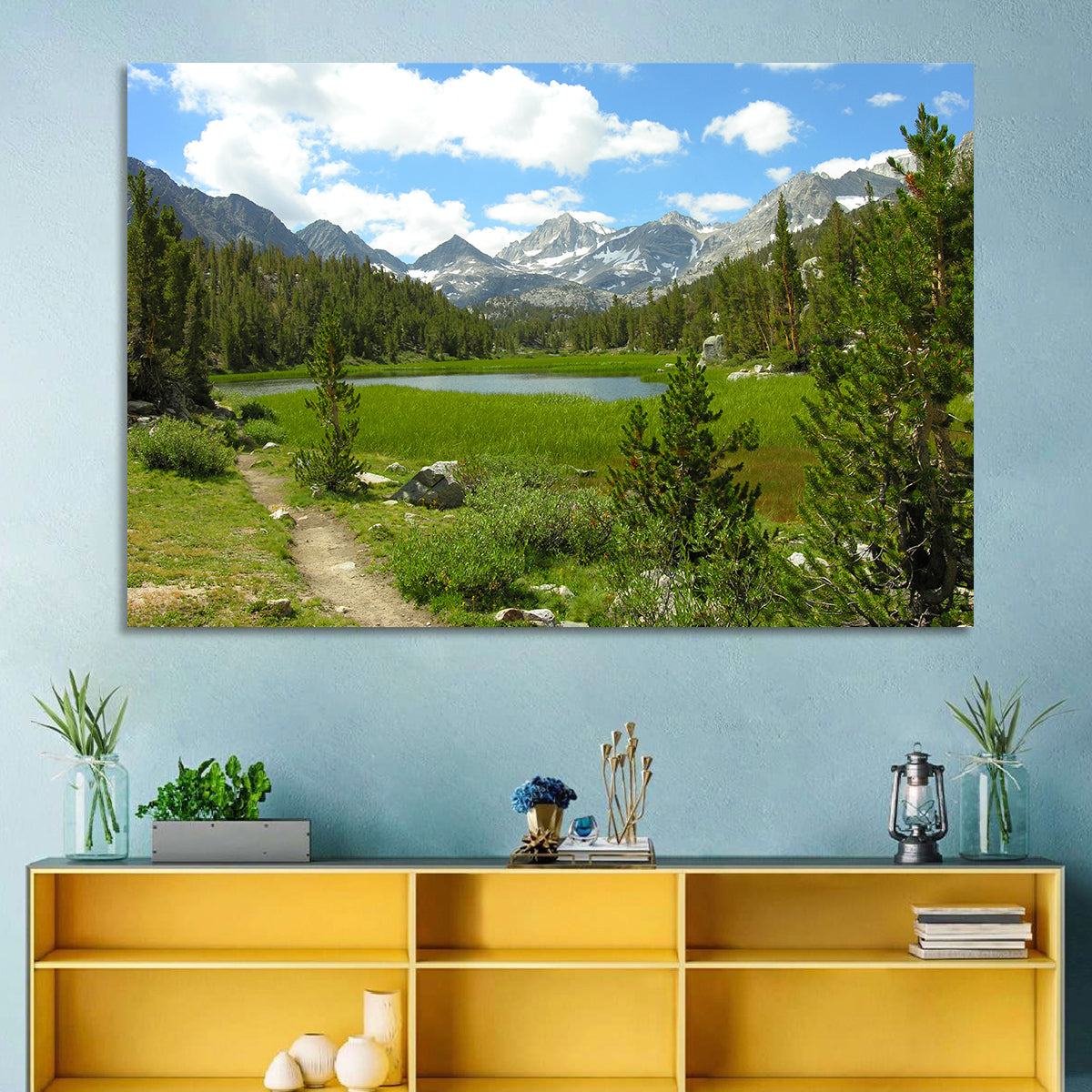 Sierra Nevada Trail to Snow Capped Peaks Wall Art
