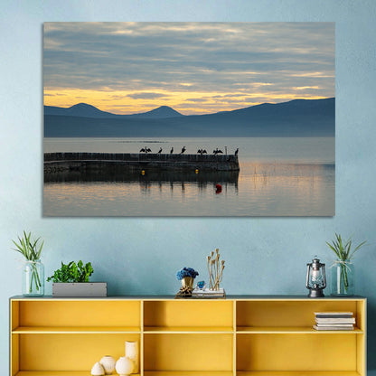 Lake Vrana Pier at Sunset Wall Art