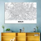 Berlin Street Network Map Wall Art