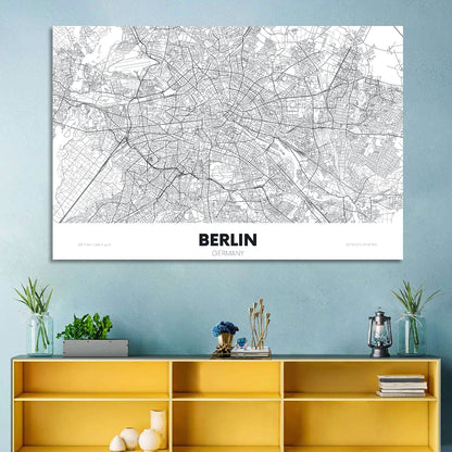 Berlin Street Network Map Wall Art