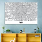 Paris Aerial Map Wall Art