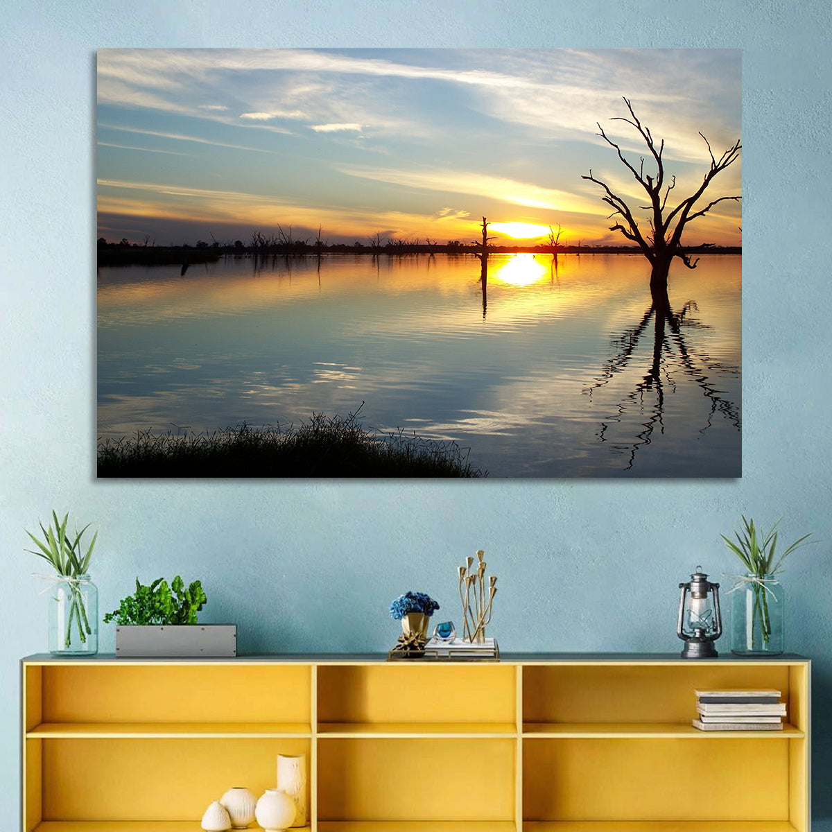 Murray River Sunset Reflection Wall Art