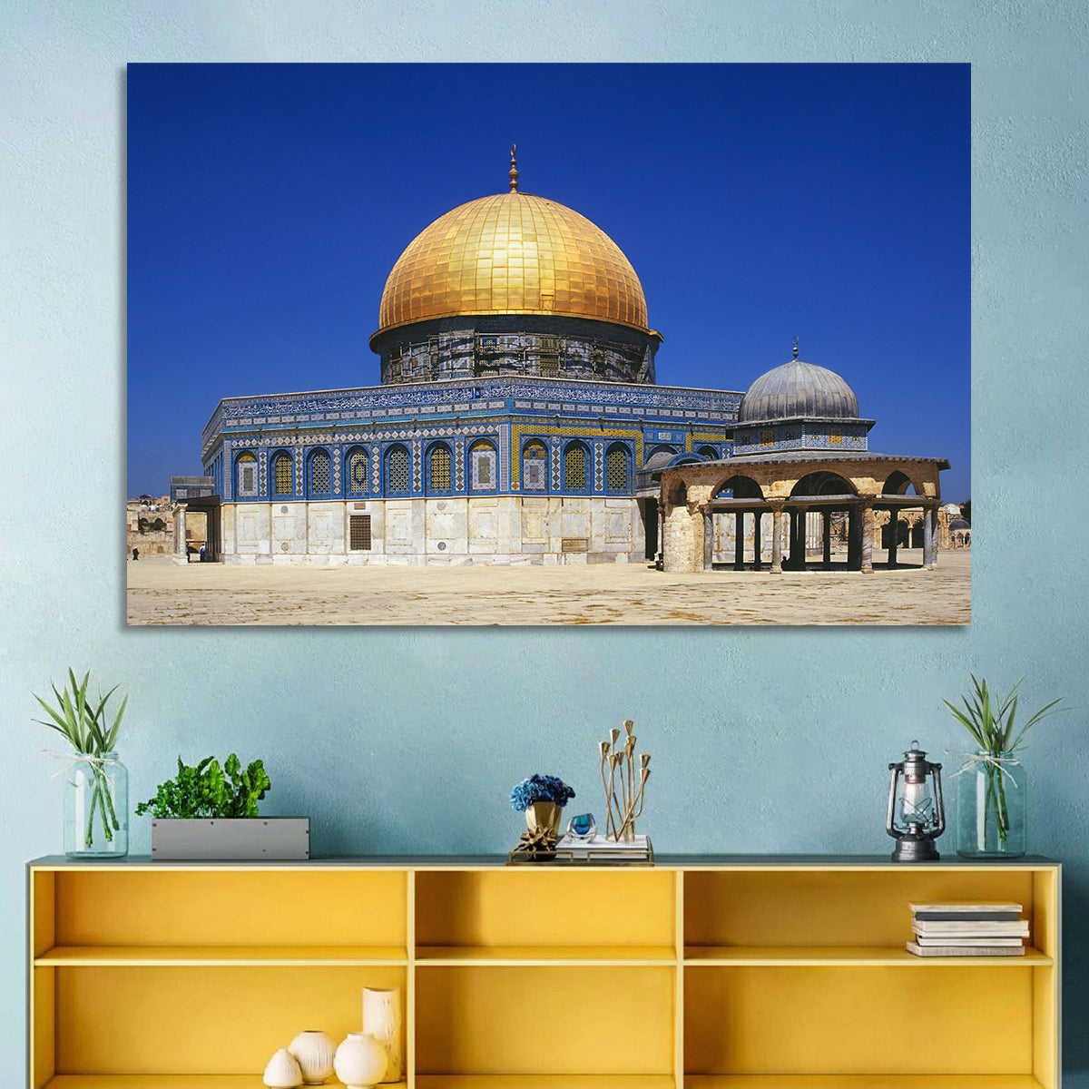 Golden Dome of the Rock, Jerusalem Wall Art in a room, landscape