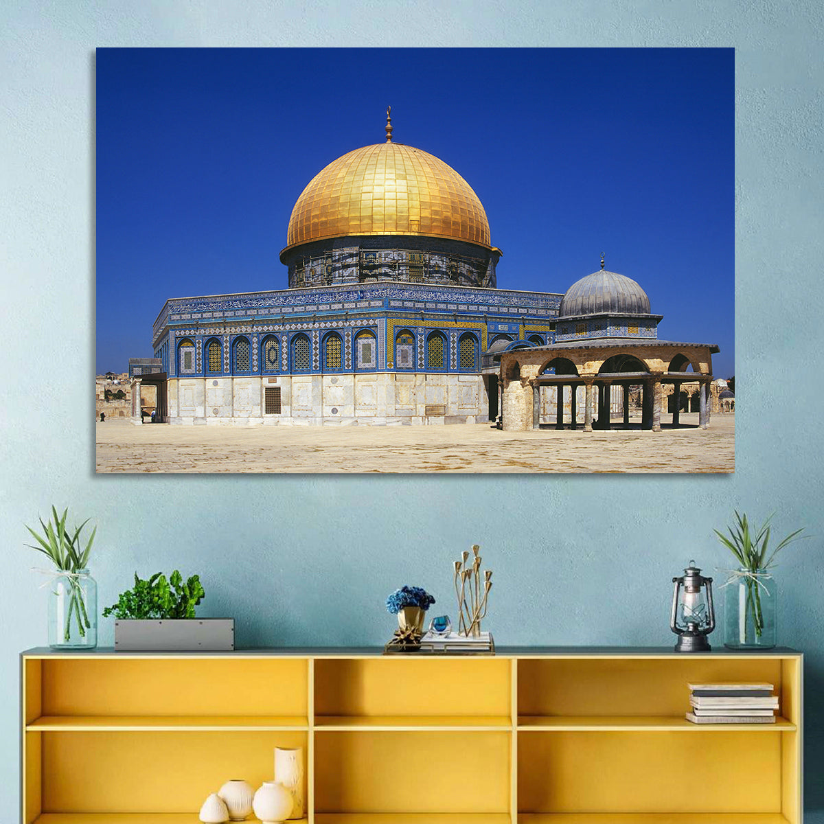 Golden Dome of the Rock, Jerusalem Wall Art in a room, landscape