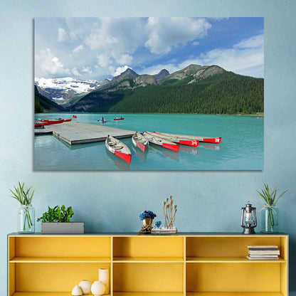 Red Canoes at Lake Louise Wall Art