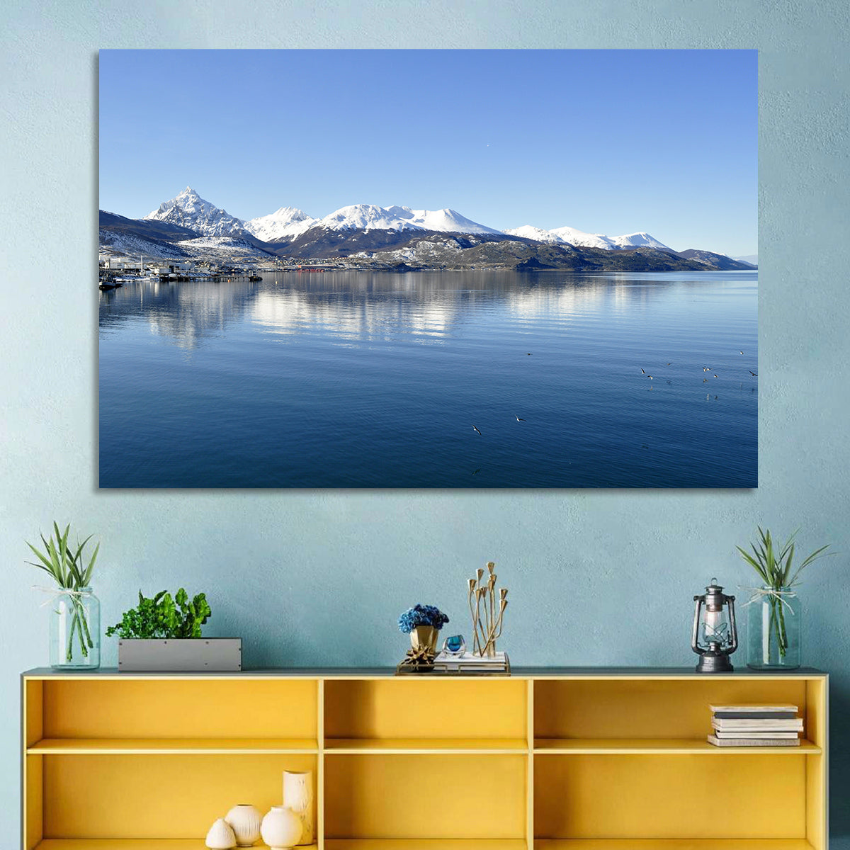 Beagle Channel Mountains, Ushuaia Wall Art in a room, landscape