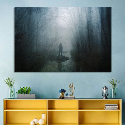 Foggy Forest Pathway Wall Art