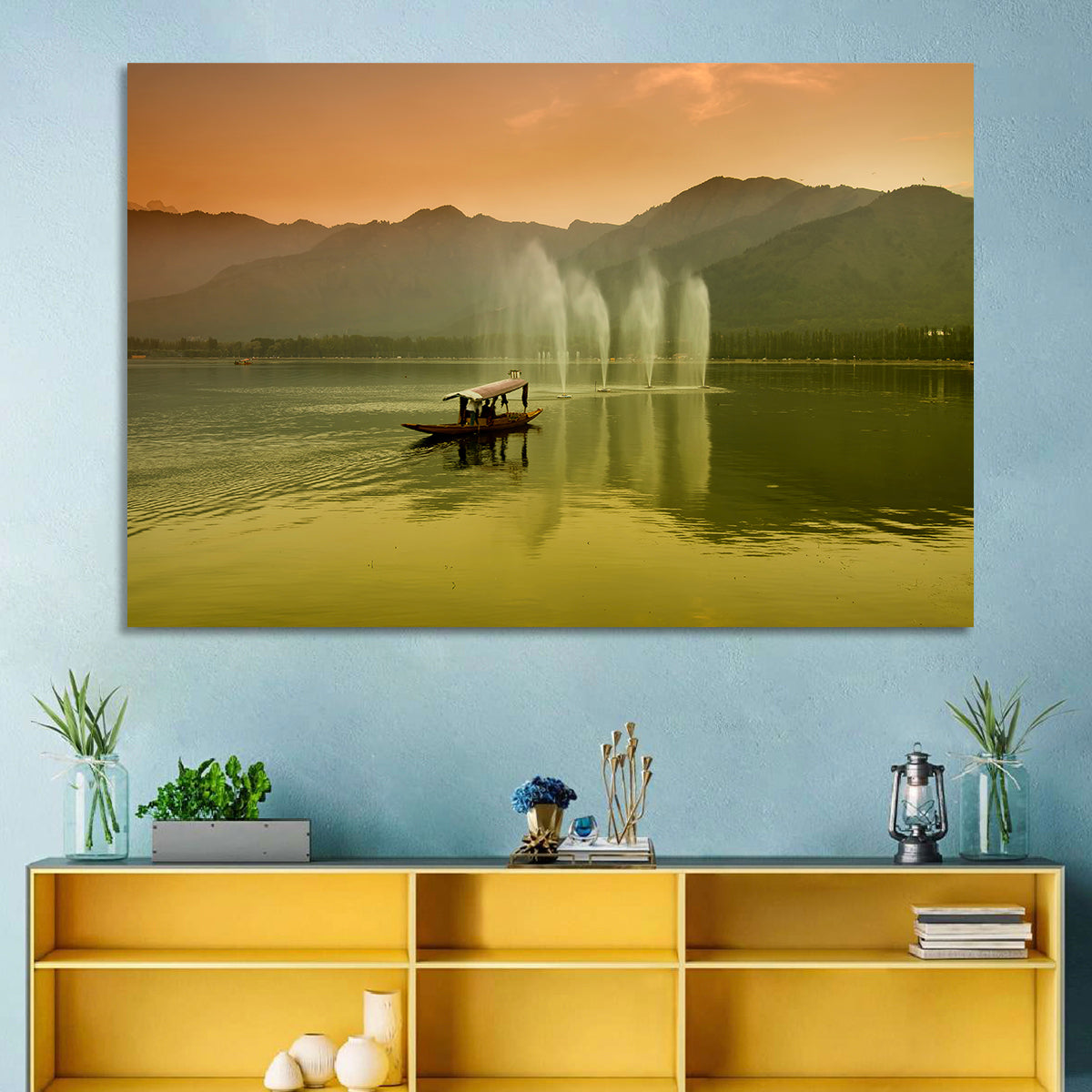 Dal Lake Srinagar Wall Art in a room, landscape