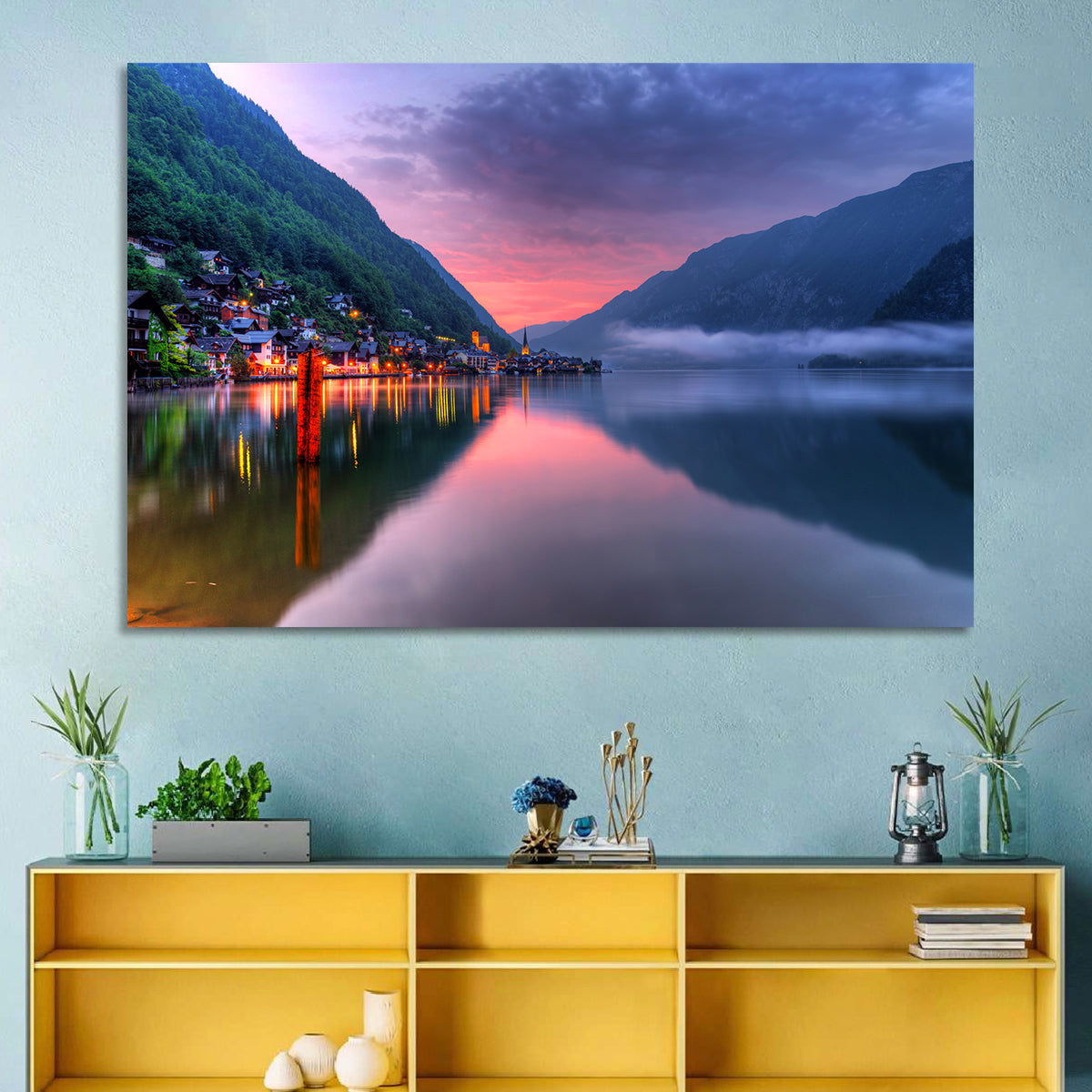 Hallstatt Mountain Village Wall Art