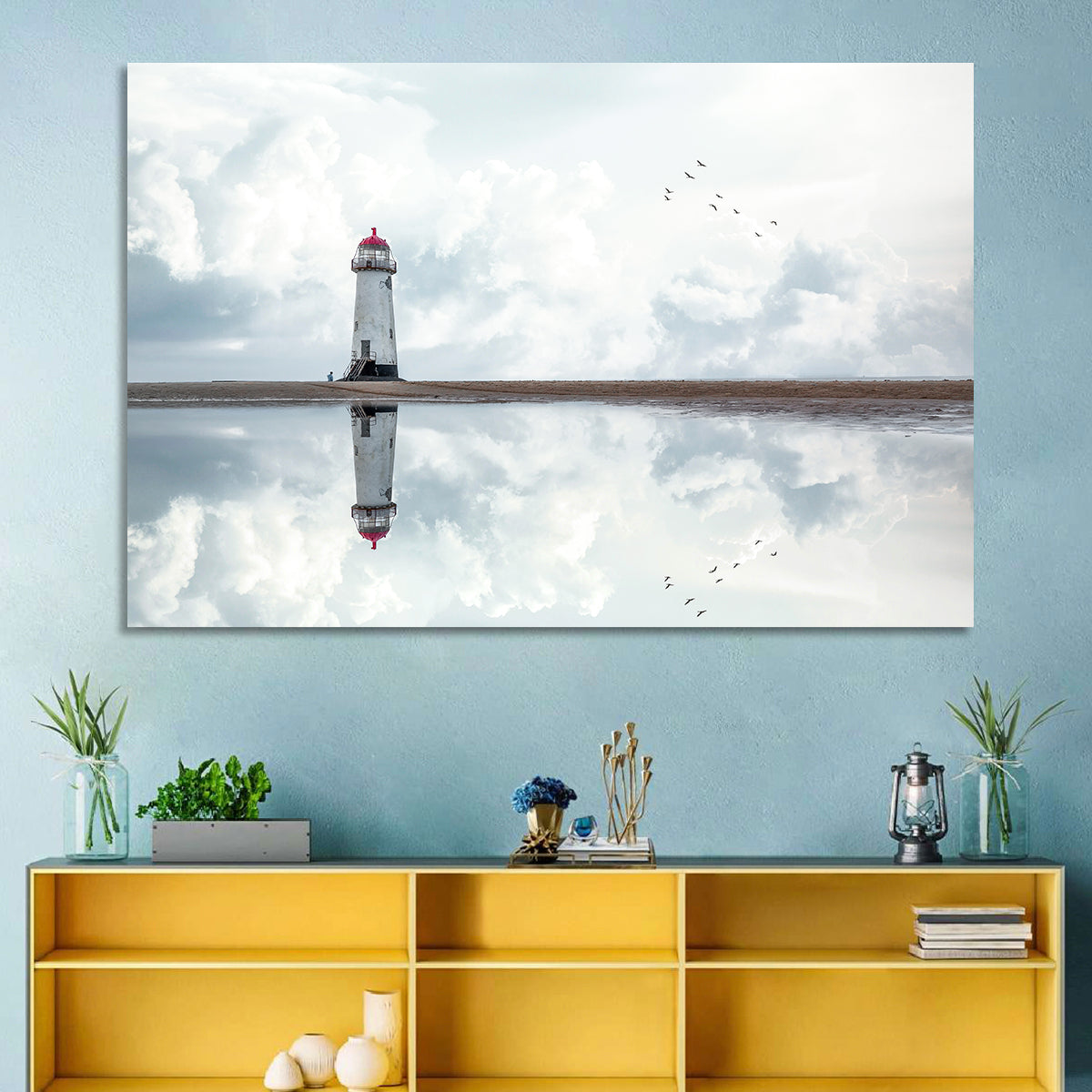 Wales Seashore Lighthouse Wall Art