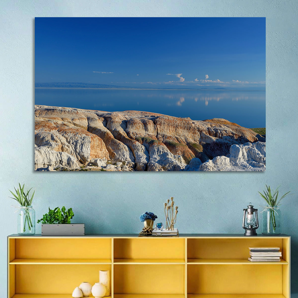 Shekelmes Tract Cliff Over Lake Wall Art