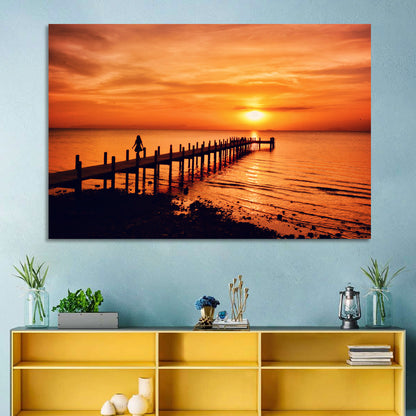 Kampot Pier at Sunset Wall Art