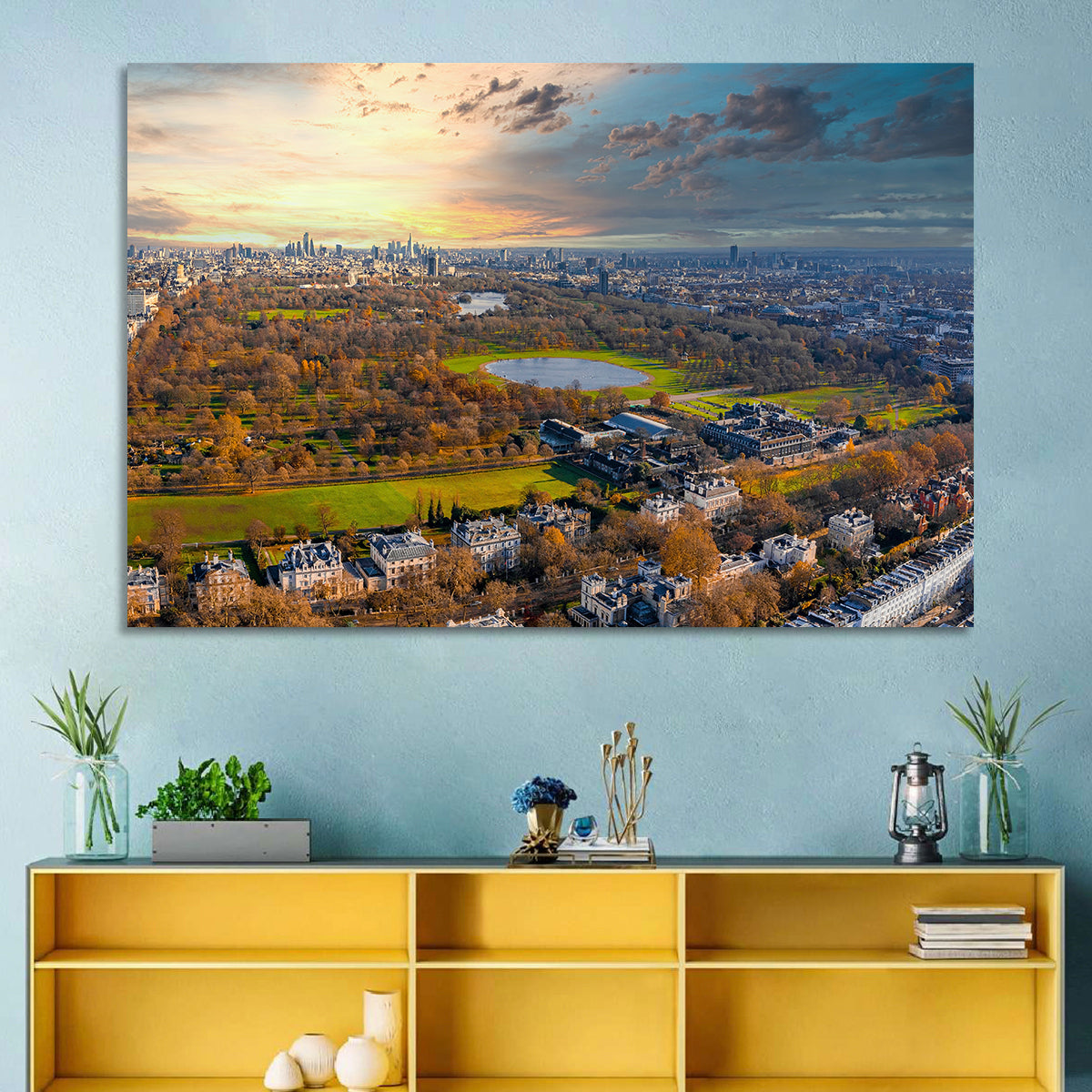 Cloudy Hyde Park Aerial Wall Art