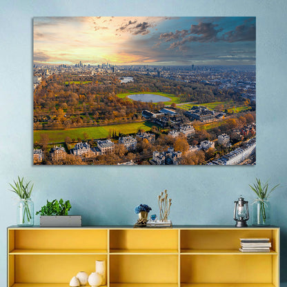 Cloudy Hyde Park Aerial Wall Art