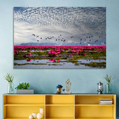 Red Lotus Lake Wall Art