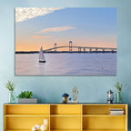 Newport Bridge at Sunset Wall Art