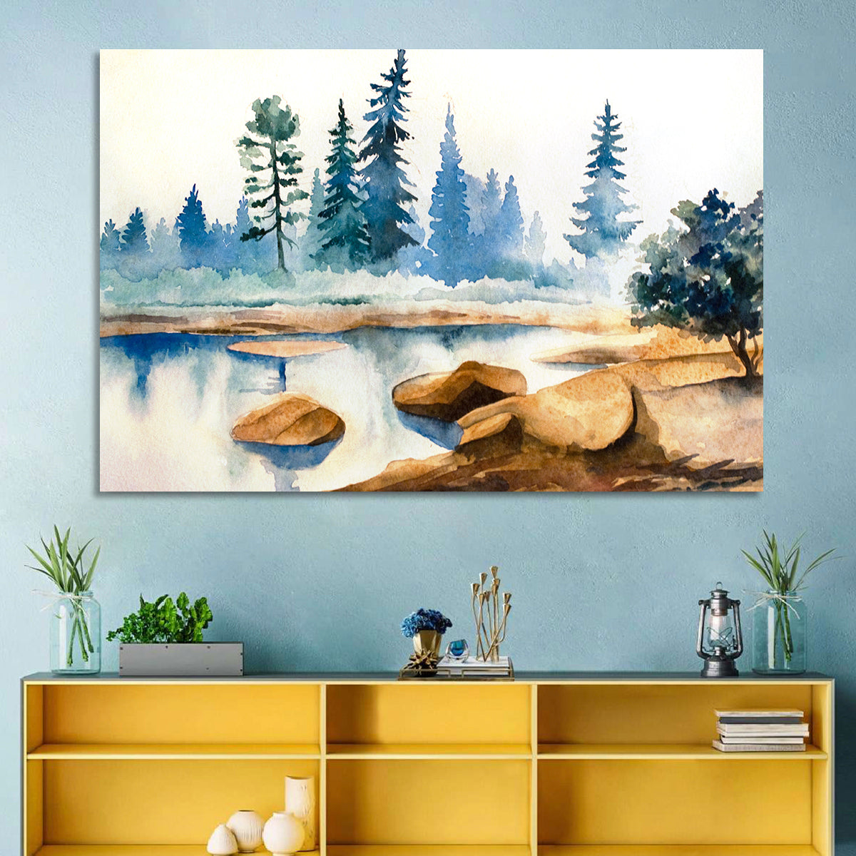 Misty Pine Stream Wall Art