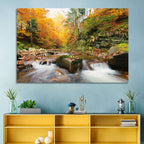 Forest Stream in Autumn Wall Art