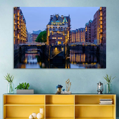 Wasserschloss Blue Hour Reflections Wall Art