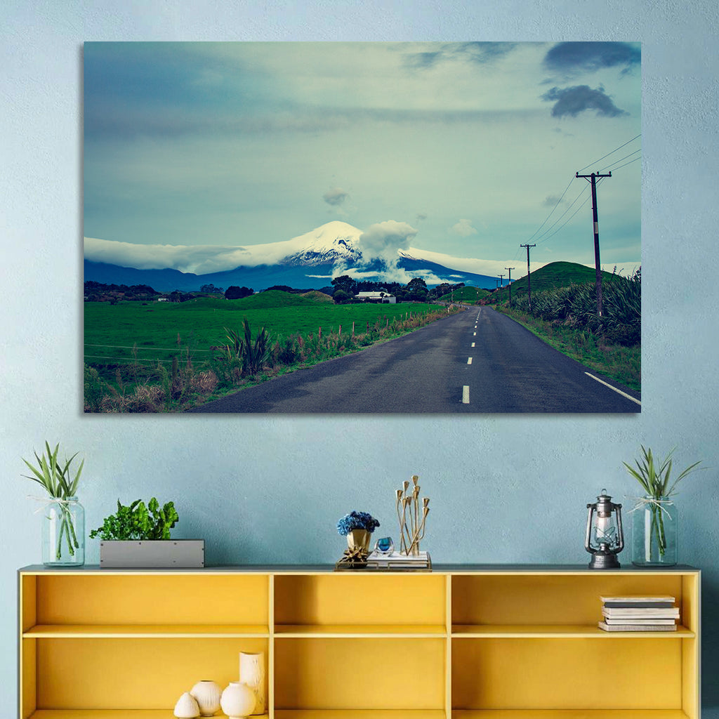 Empty Road to Mount Taranaki Wall Art