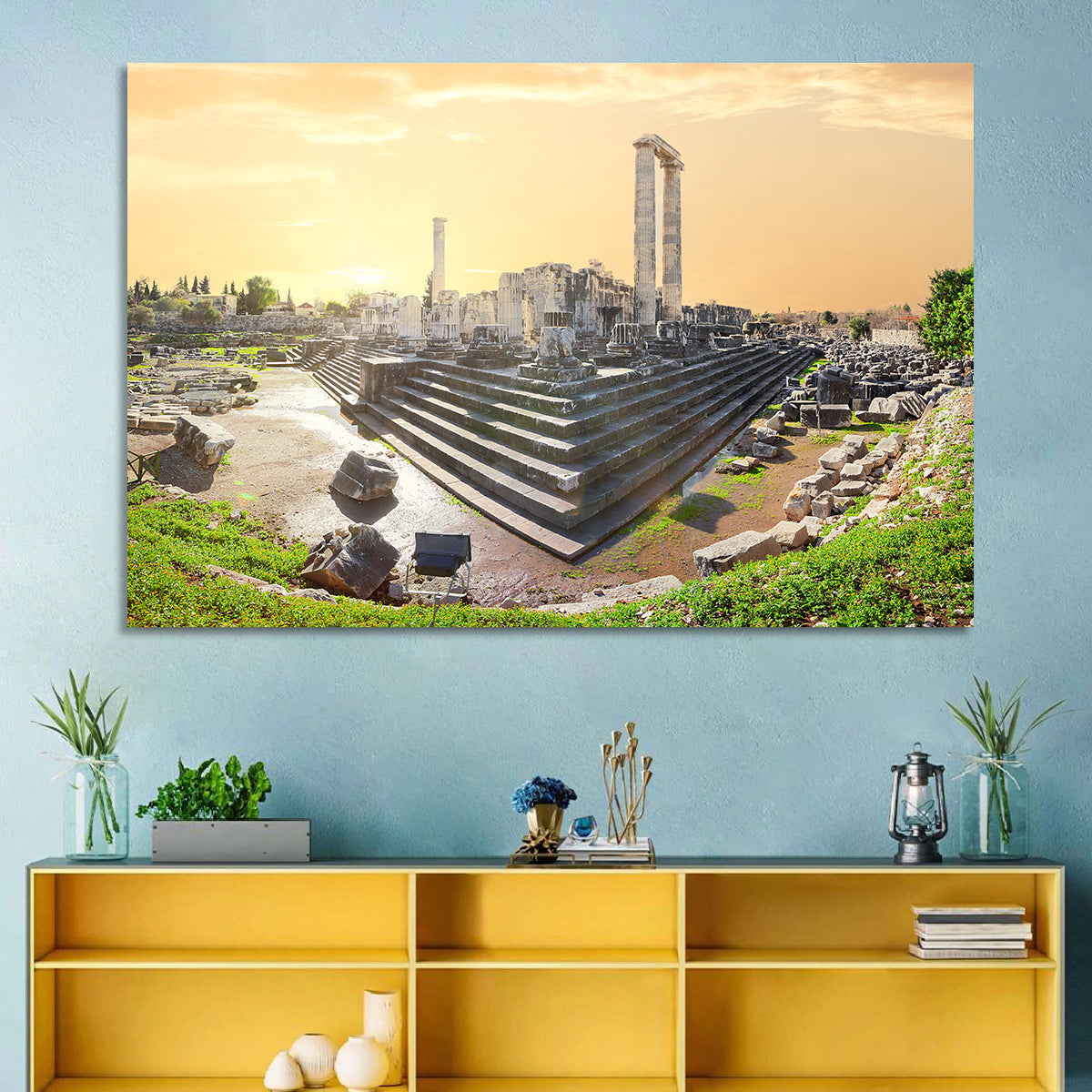 Temple of Apollo at Didyma at Golden Hour Wall Art in a room, landscape