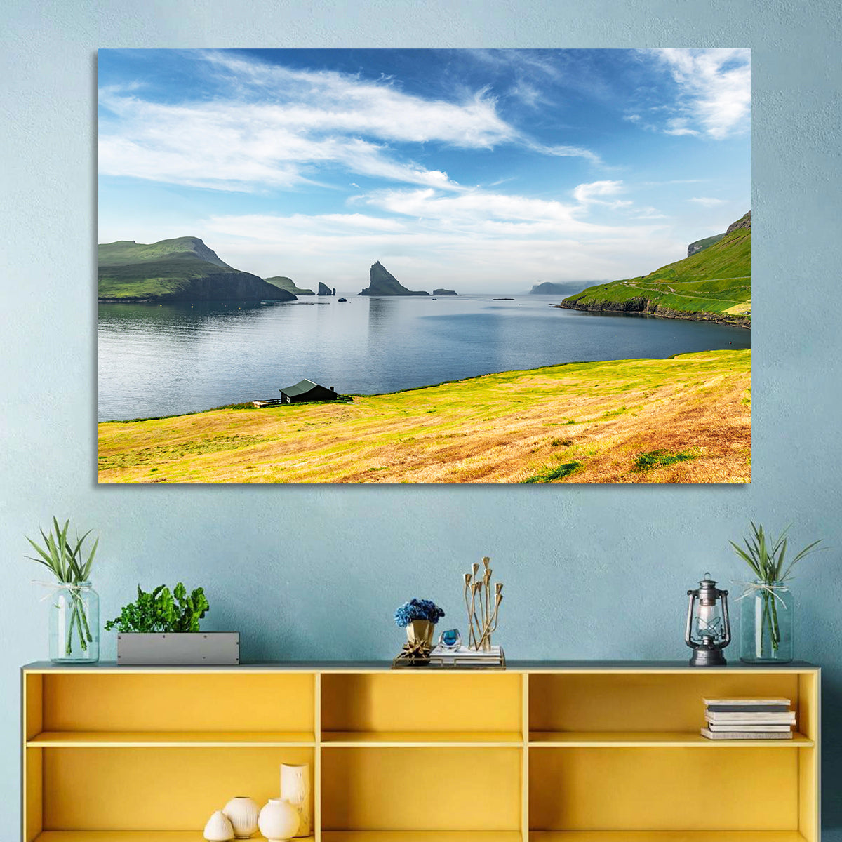 Tindhólmur and Drangarnir Coastal Bay Wall Art