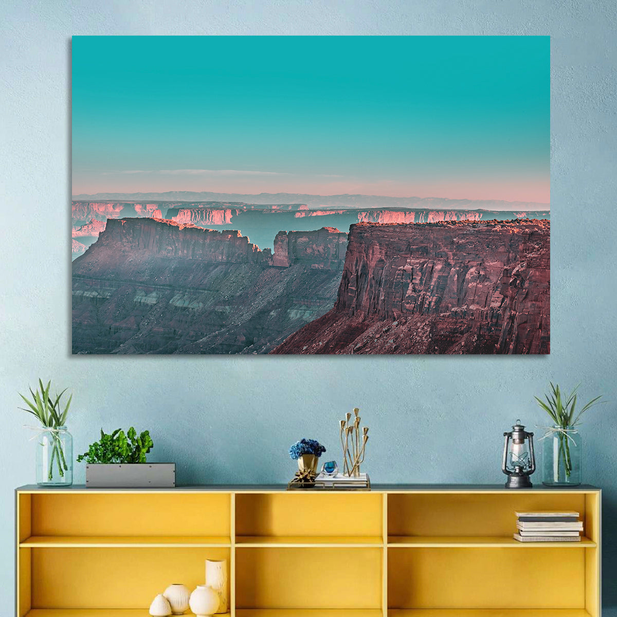 Sunlit Canyon Rim at Dusk Wall Art