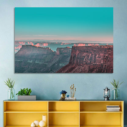 Sunlit Canyon Rim at Dusk Wall Art