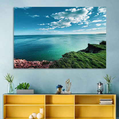 Coastal Cliffs Above a Turquoise Sea Wall Art