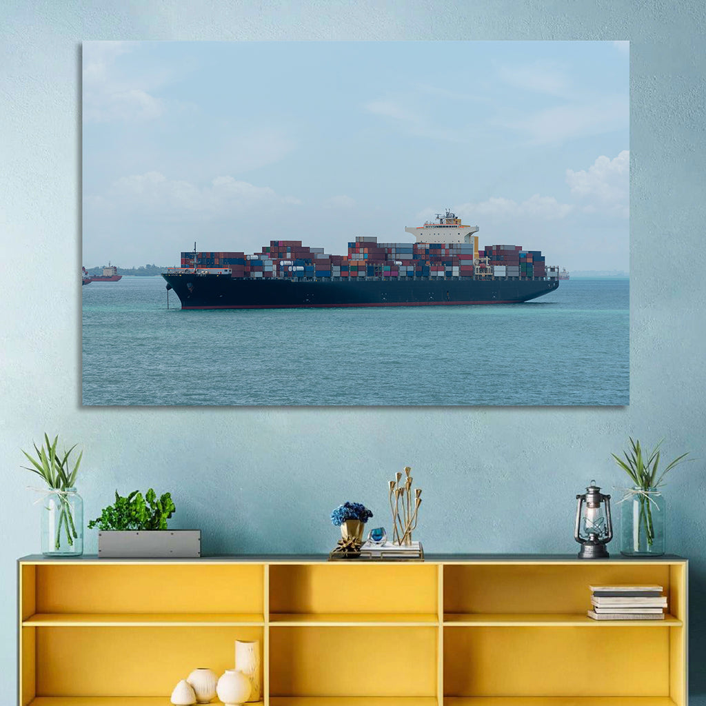 Harbor Container Ship at Sea Wall Art