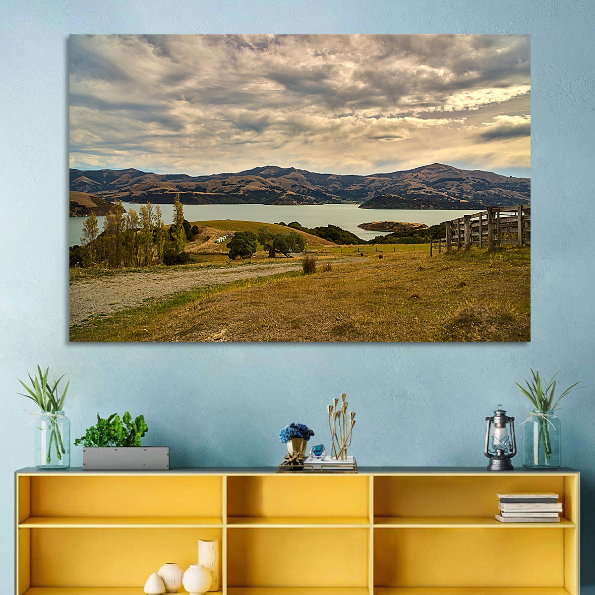 Akaroa Lake Gravel Path View Wall Art