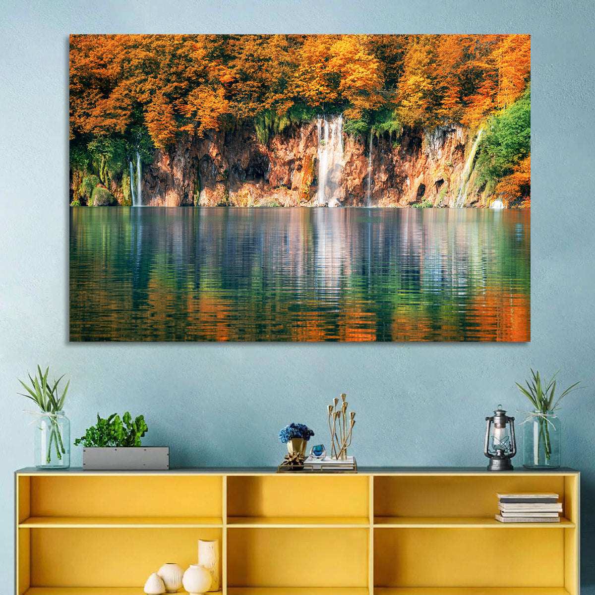 Autumn Reflections at Plitvice Lakes Wall Art