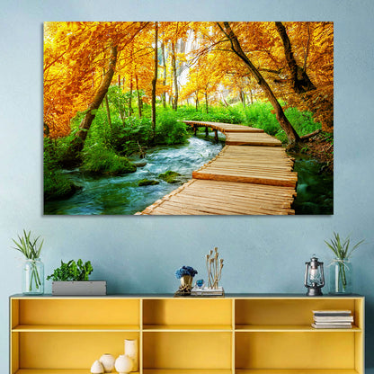 Plitvice Autumn Boardwalk Wall Art