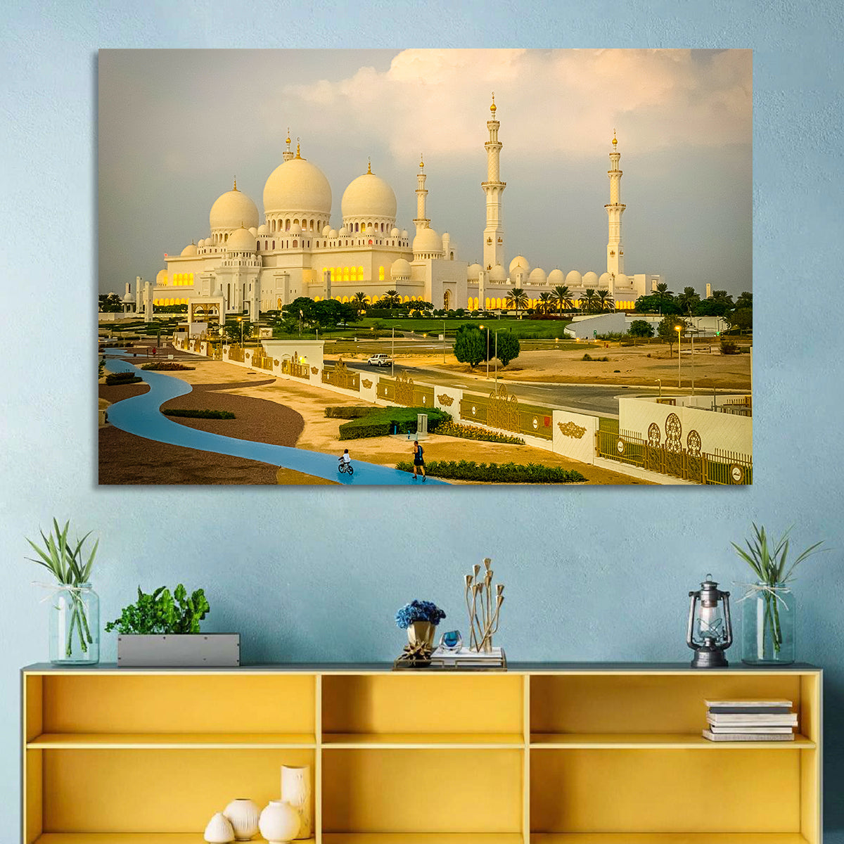 Sheikh Zayed Grand Mosque at Golden Dusk Wall Art