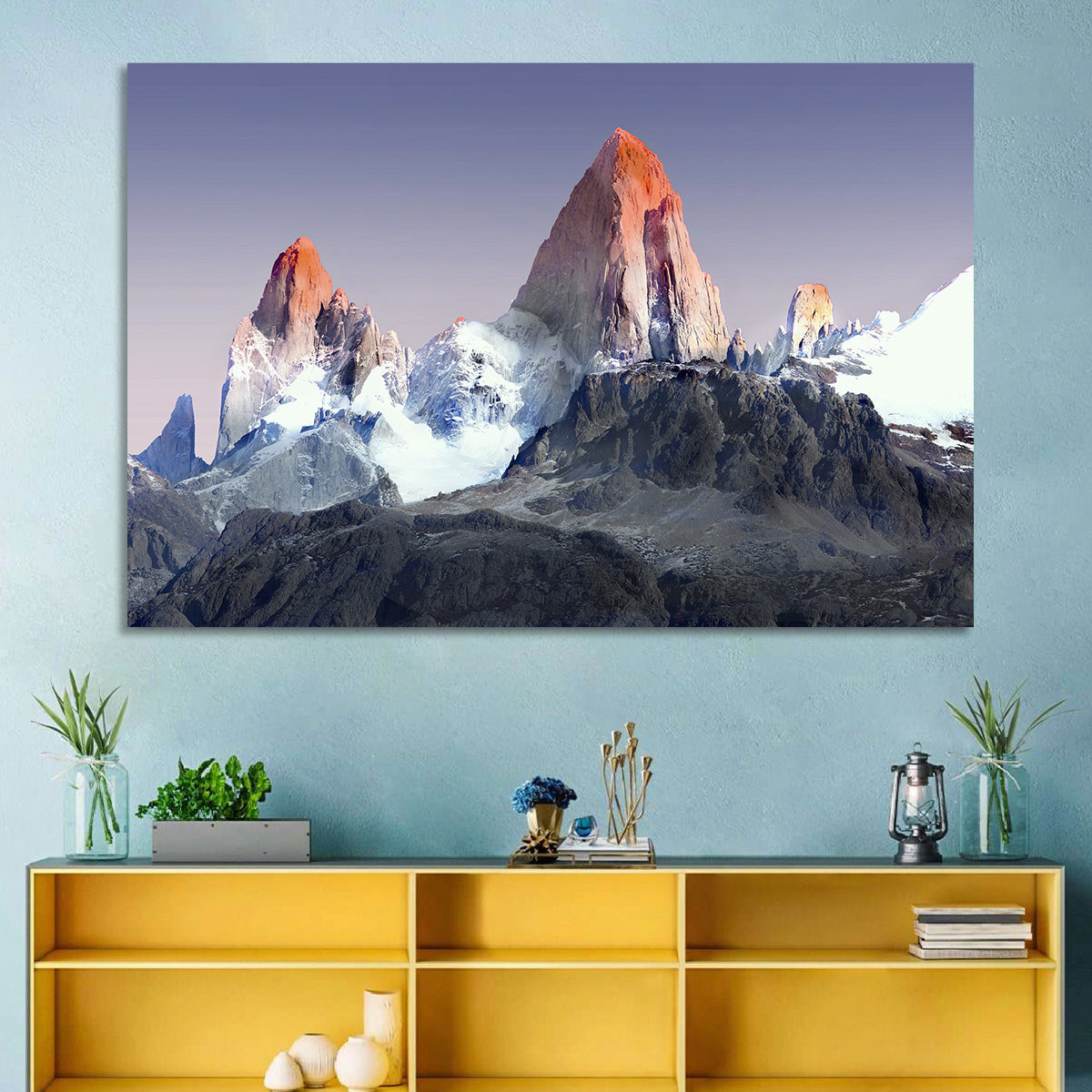 Mount Fitz Roy Wall Art in a room, landscape