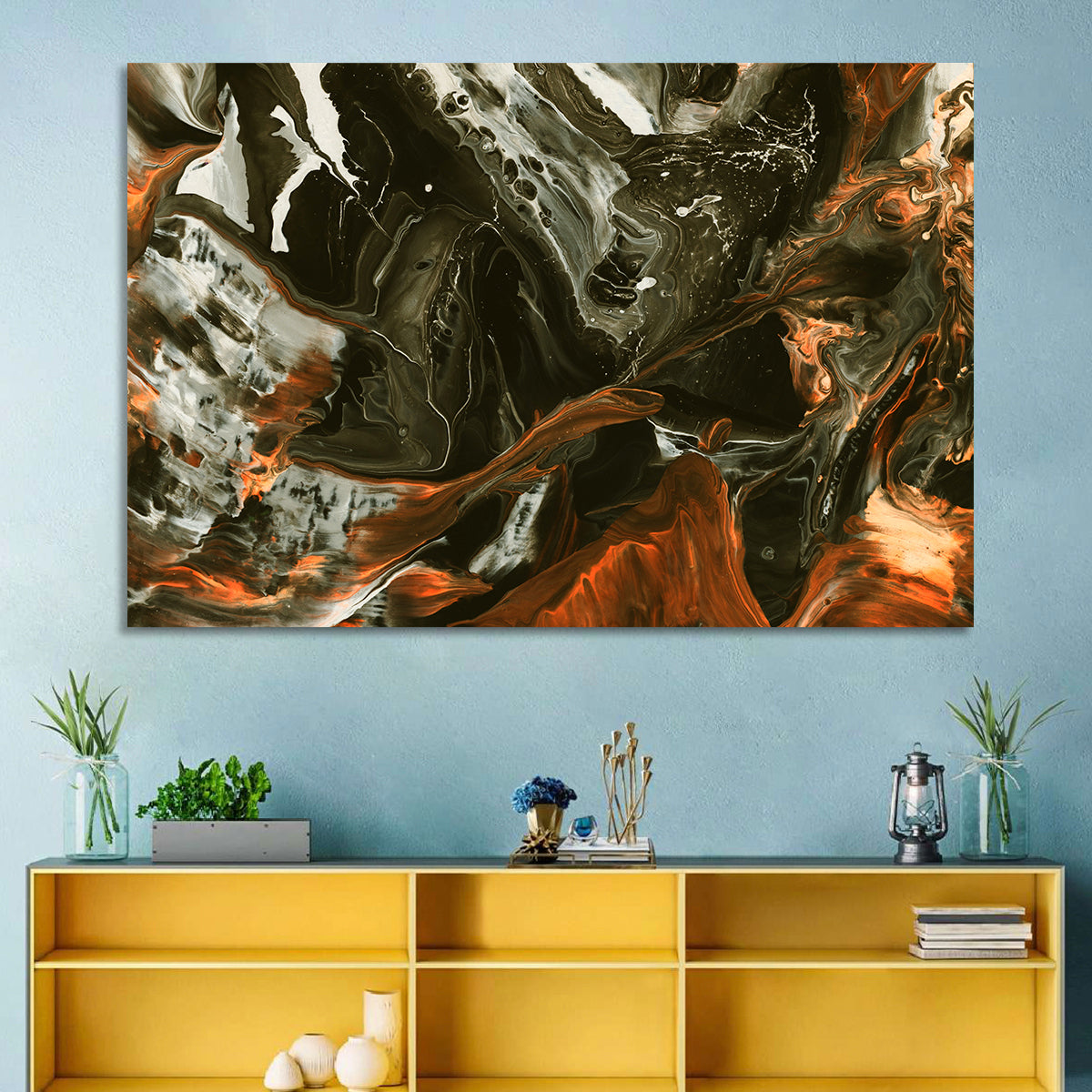 Volcanic Splash Abstract Wall Art