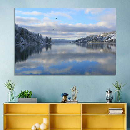 Coeur D Alene Winter Lake Reflection Wall Art