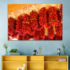 Hanging Dried Chili Peppers Wall Art