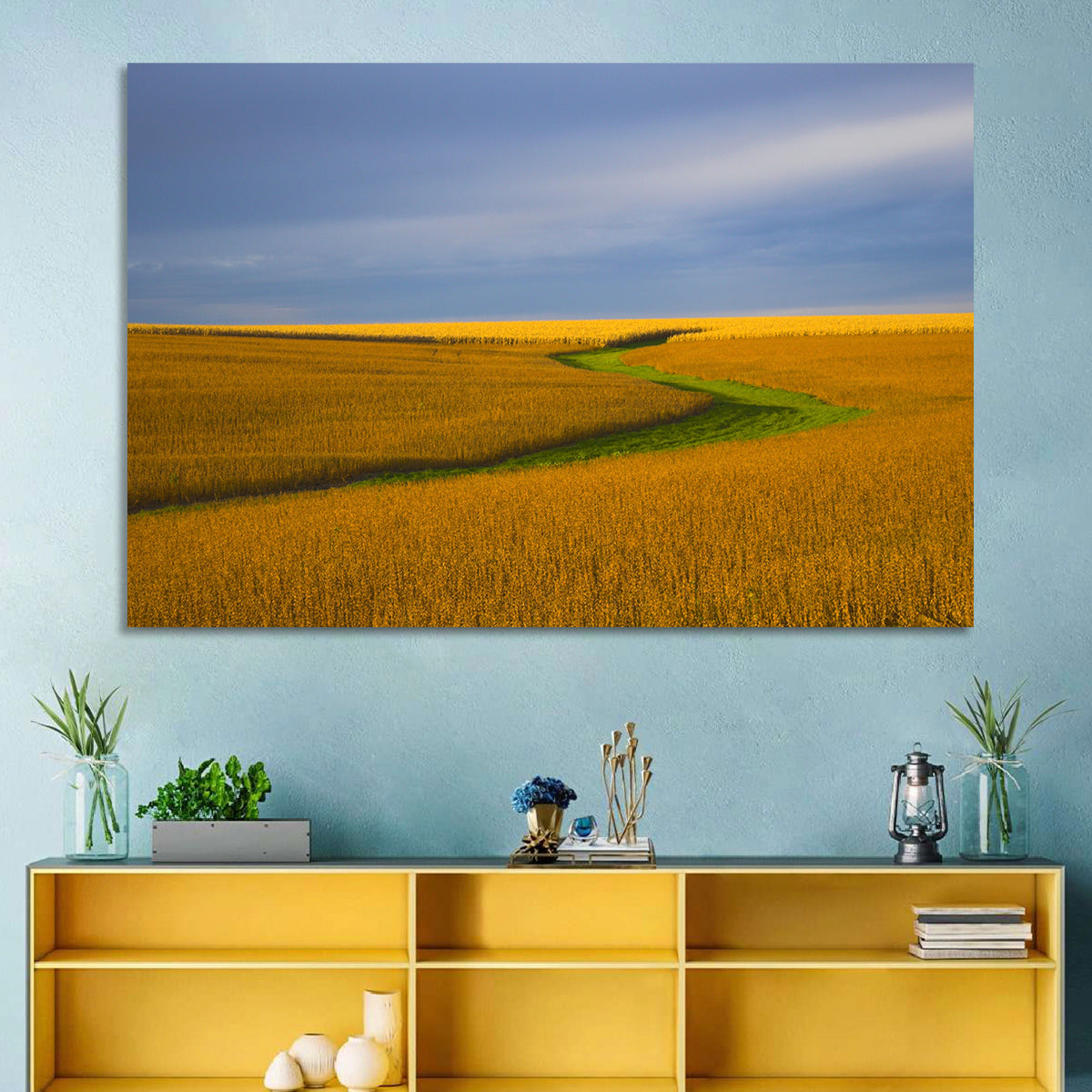 Golden Hour Soybean Field Wall Art