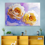 Diagonal Rose Pair Study Wall Art