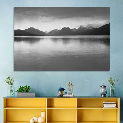 Lake Mcdonald Monochrome Reflection Wall Art