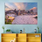 Sydney Harbour Bridge at Golden Twilight Wall Art