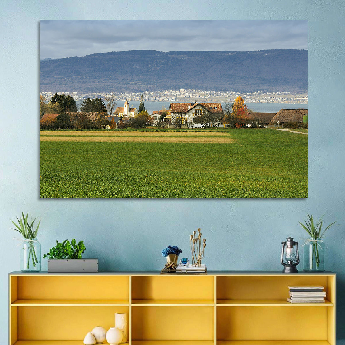 Lake Neuchatel Countryside View Wall Art