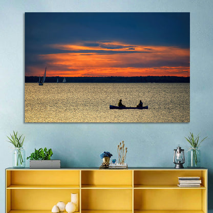 Ottawa River Sunset Canoe Wall Art