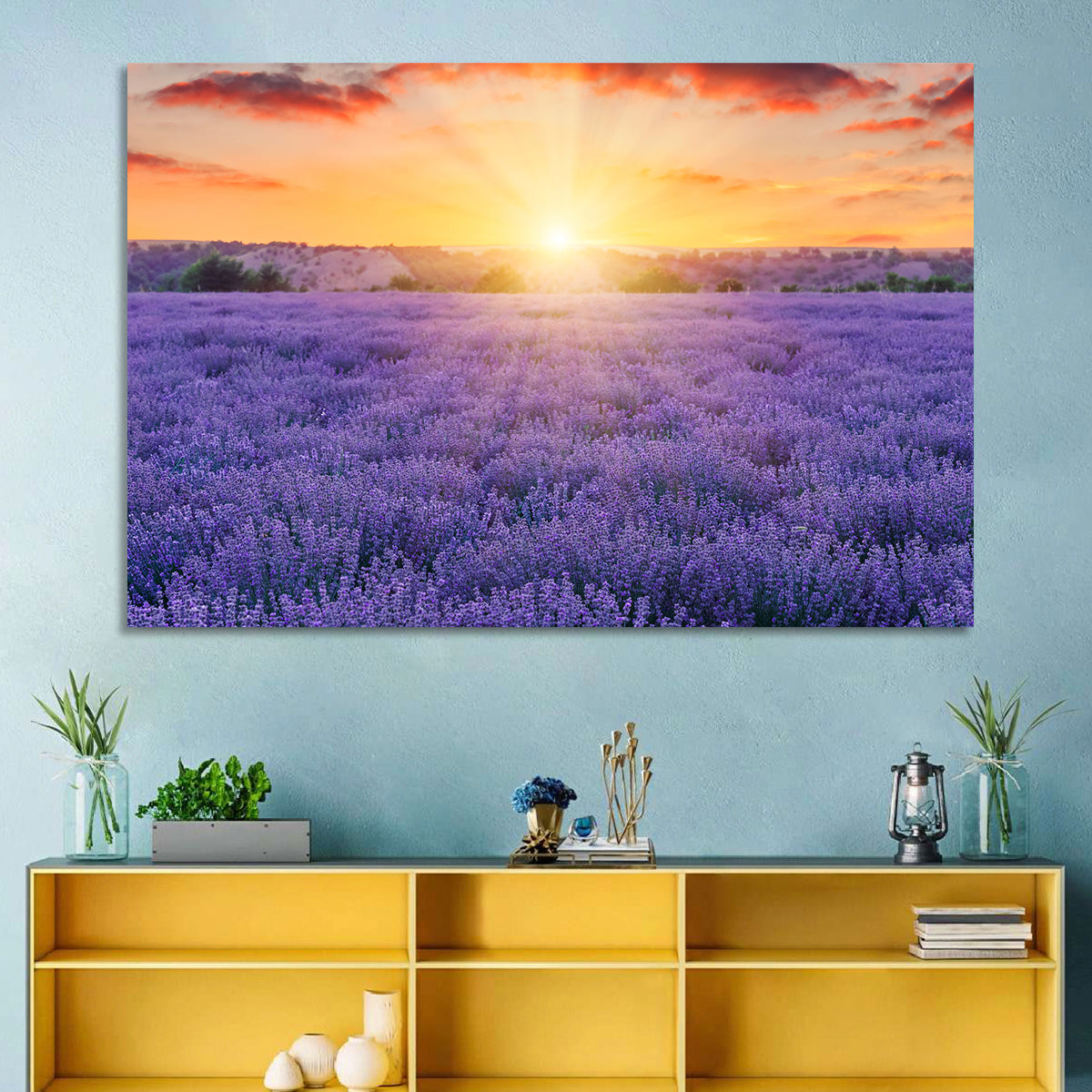 Lavender Field Sunburst Wall Art